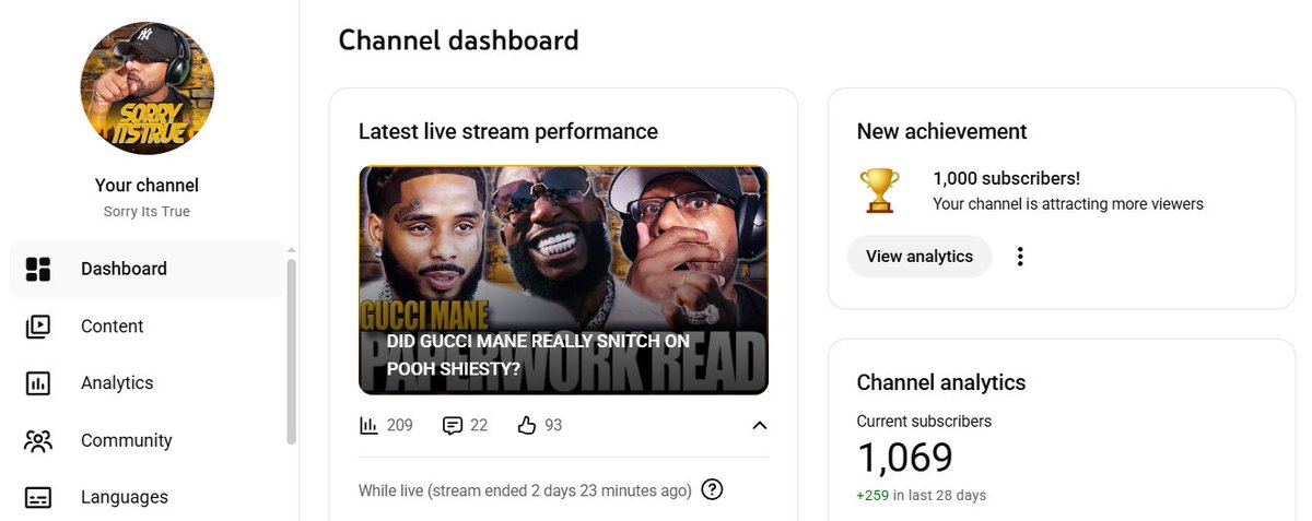 ItsARP's tweet photo. THANK YOU FOLKS!!!! 
BRICK BY BRICK WITH OUR 2ND CHANNEL, AND HAVE NOW PASSED OUR MONETIZATION REQUIRED LANDMARKS... #SorryItsTrue #RBE #BrickByBrick https://t.co/cTbrpZaIUM