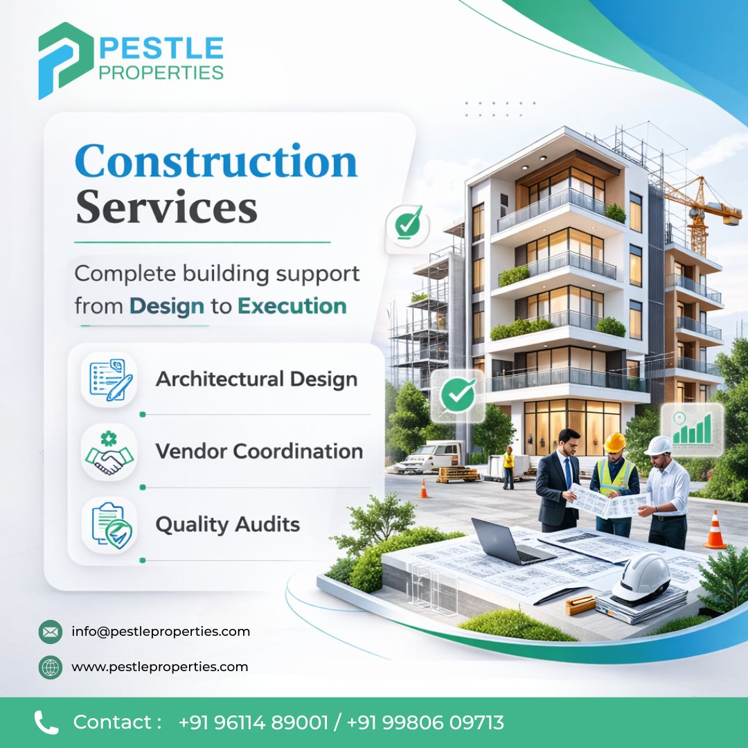 pestleprop83753's tweet image. Build smarter. Build better. Build with Pestle Properties!

Contact us: +91 96114 89001 / +91 99806 09713

#pestleproperties #ConstructionServices #BuildingConstruction #ArchitecturalDesign #QualityConstruction #ConstructionExperts #BuildingDesign