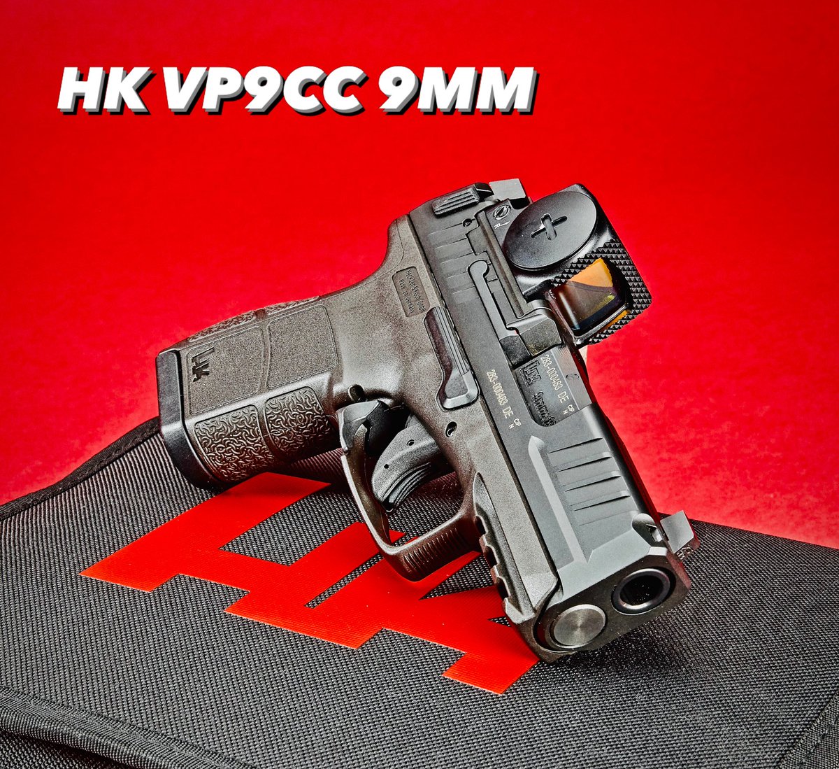 GunsAndAmmoMag's tweet image. Official Release: @HecklerAndKoch #VP9CC strikerfire 9mm #pistol is shown with a @VortexOptics Defender CCW closed-emitter  #reddot. (Optic included!) Key takeaways for #HK newest made-in-Germany micro-compact is the “paddle-style” magazine release, 6 backstraps, RMSc mounting