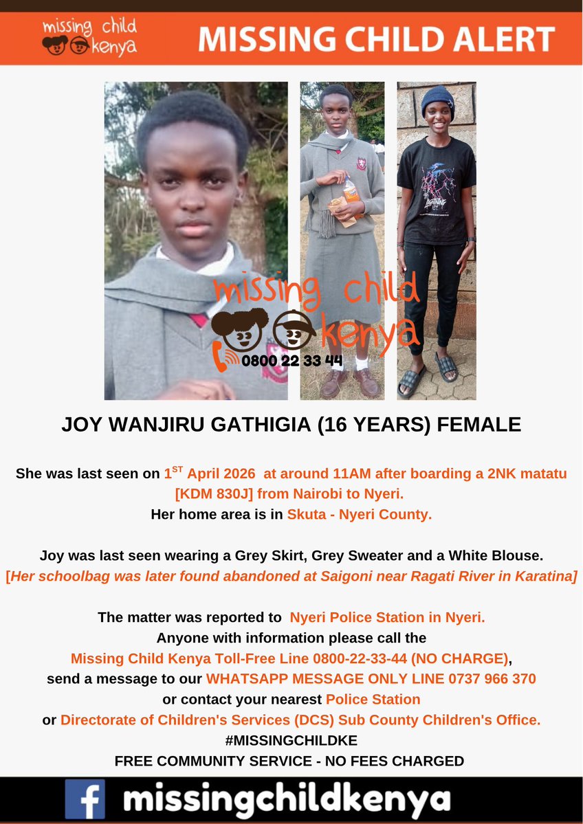 Missing Child Kenya Foundation tweet media