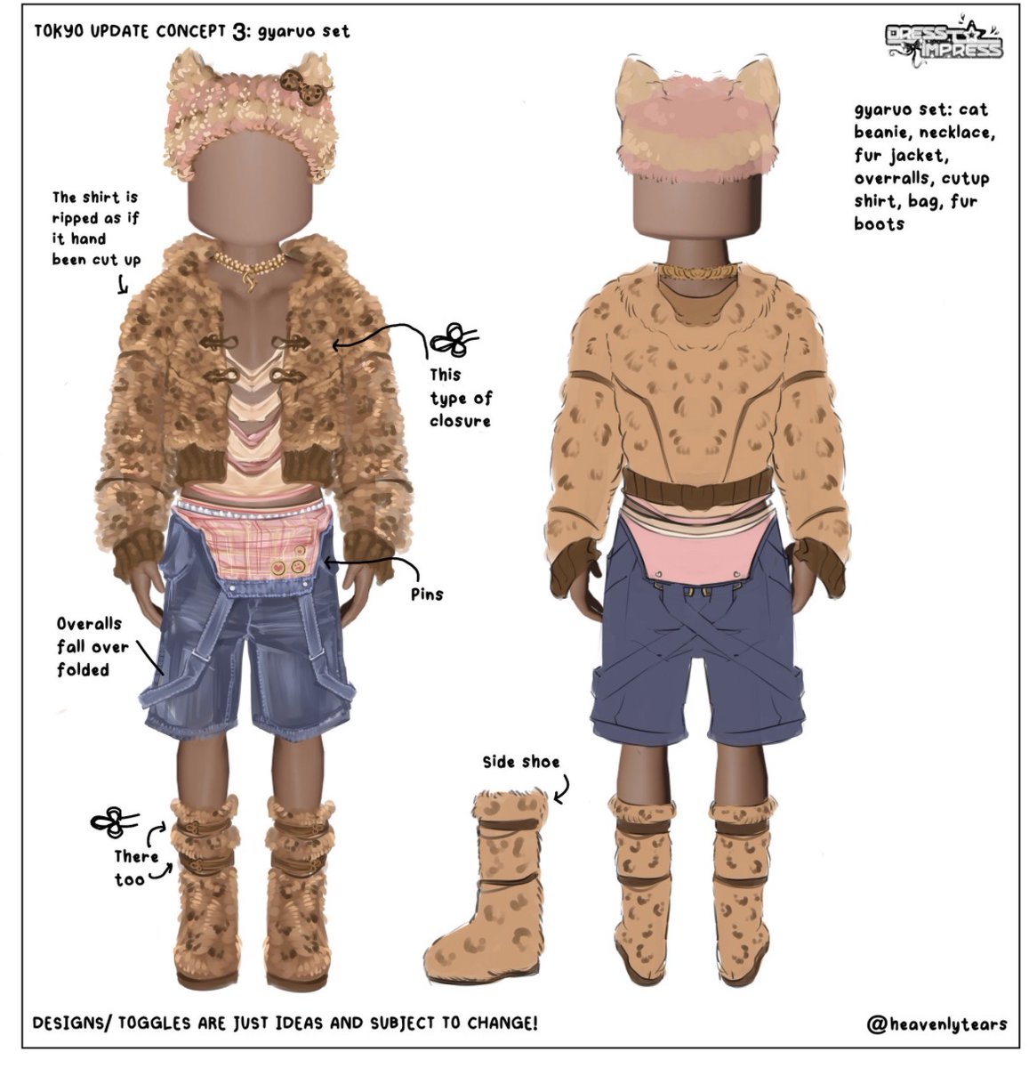 TheDTINews's tweet image. A look at the concept designs for the recent Trip To Tokyo update by heavenlytears. ✨