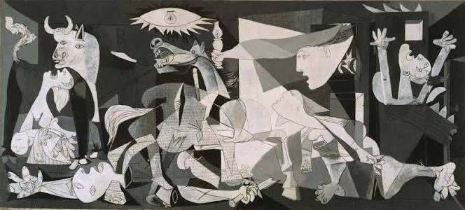 Picasso crea el Guernica como un elogio a la muerte del torero Ignacio Sánchez Mejías (1934) íntimo amigo del pintor.

El cuadro se habría titulado inicialmente "Recuerdo a mi amigo Sánchez Mejías". 

Luego llega el relato oficialista y la postverdad. Como siempre.