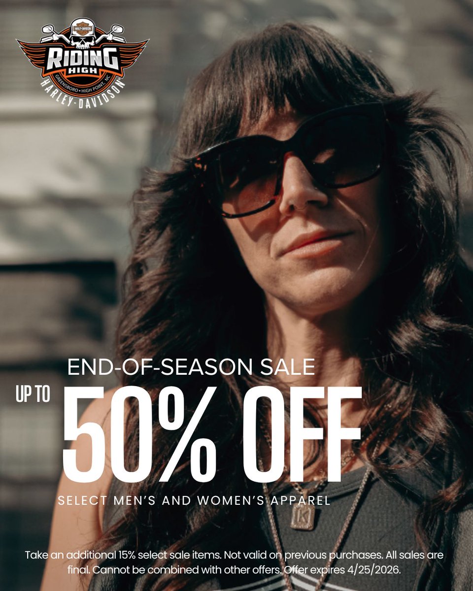 ridinghighhd's tweet photo. Running now through April 25th,
customers can take Up to 50% off select Men’s, Women’s, and
Kid’s apparel!! https://t.co/qf30befn8g