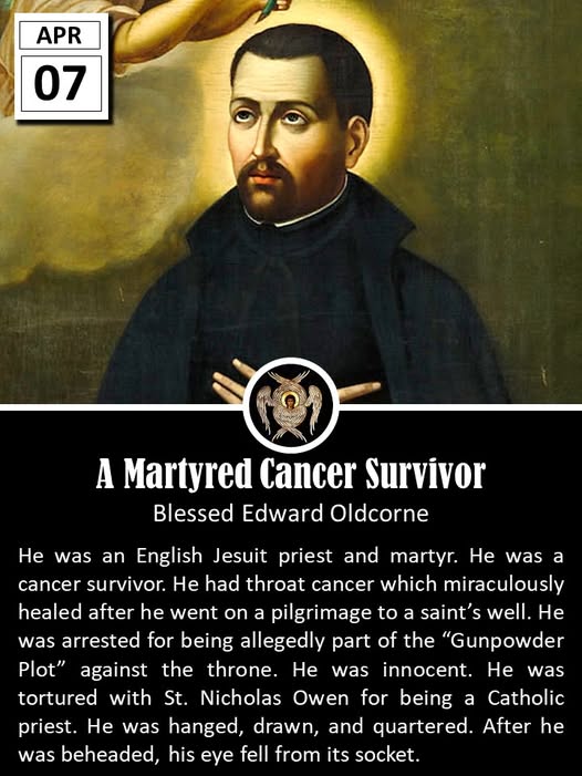 Blessed Edward Oldcorne was an English Jesuit priest and martyr who lived during a time of intense religious persecution in Elizabethan and Jacobean England. Born in 1561 in York to a Protestant father and a Catholic mother, he initially trained as a doctor but felt called to the