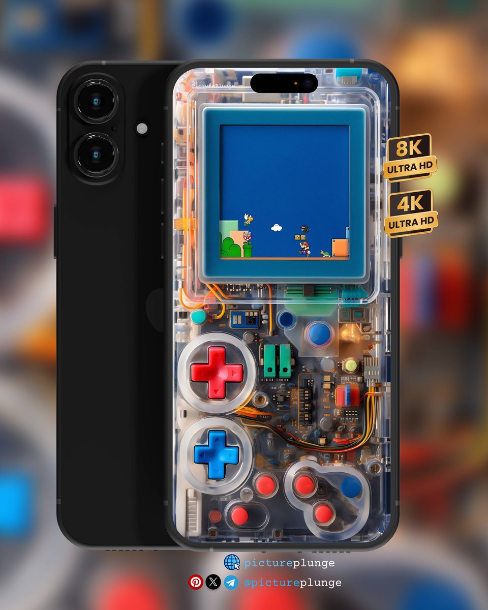 pictureplunge's tweet image. Retro Gaming Console 4K Wallpaper – Super Mario Bros. Pixel Art Mobile Background