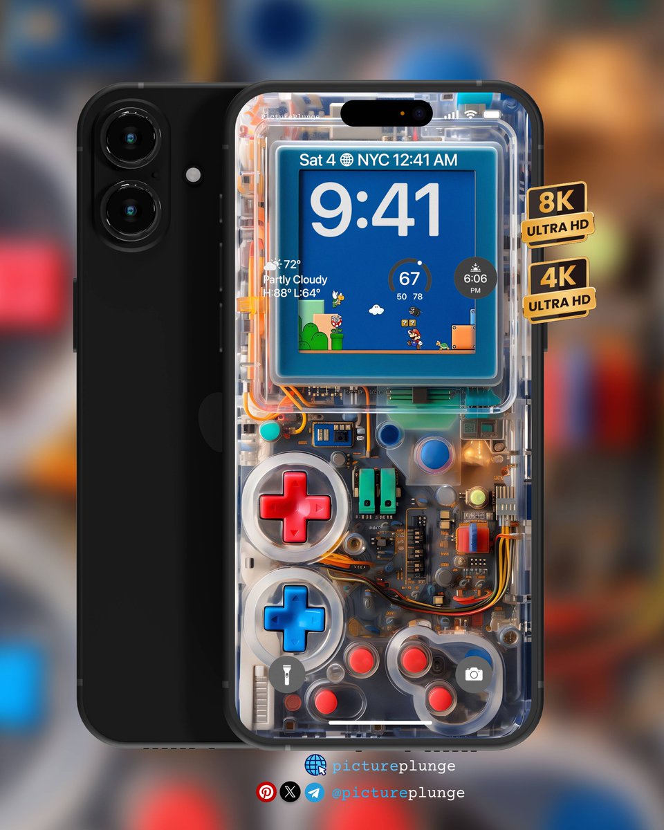 pictureplunge's tweet image. Retro Gaming Console 4K Wallpaper – Super Mario Bros. Pixel Art Mobile Background