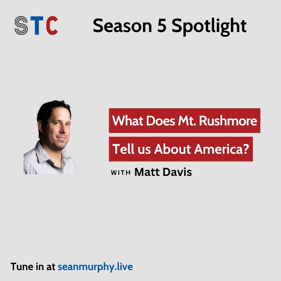 SomeThingswSean's tweet photo. STC S5 E1 Recap: Matt Davis on Biography of a Mountain—Mount Rushmore as monument and metaphor for America, exploring who tells our story, why monuments become battlegrounds, how same statue means pride to some, oppression to others.  Link in bio! #SomeThingsConsidered #podcast https://t.co/oR6sjpr4lB