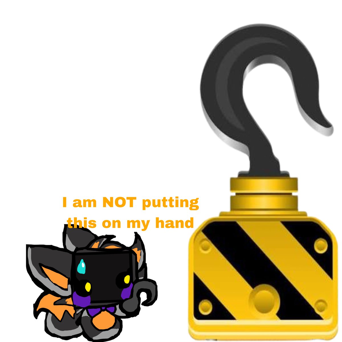 LolbitThe_Fox's tweet photo. #FunFact5!!
As mentioned in FunFact1.. I has bigger body.. it has a crane looking hook! waohh
I can’t really show how that’d look cause uh.. too big https://t.co/Ypt1f8soOr