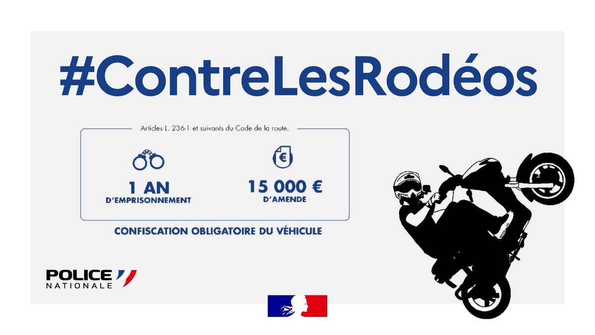 Image de Préfecture de Police : #ContreLesRodéos | Ce lundi, à #LivryGargan, les policiers sont intervenus pour un individu non casq