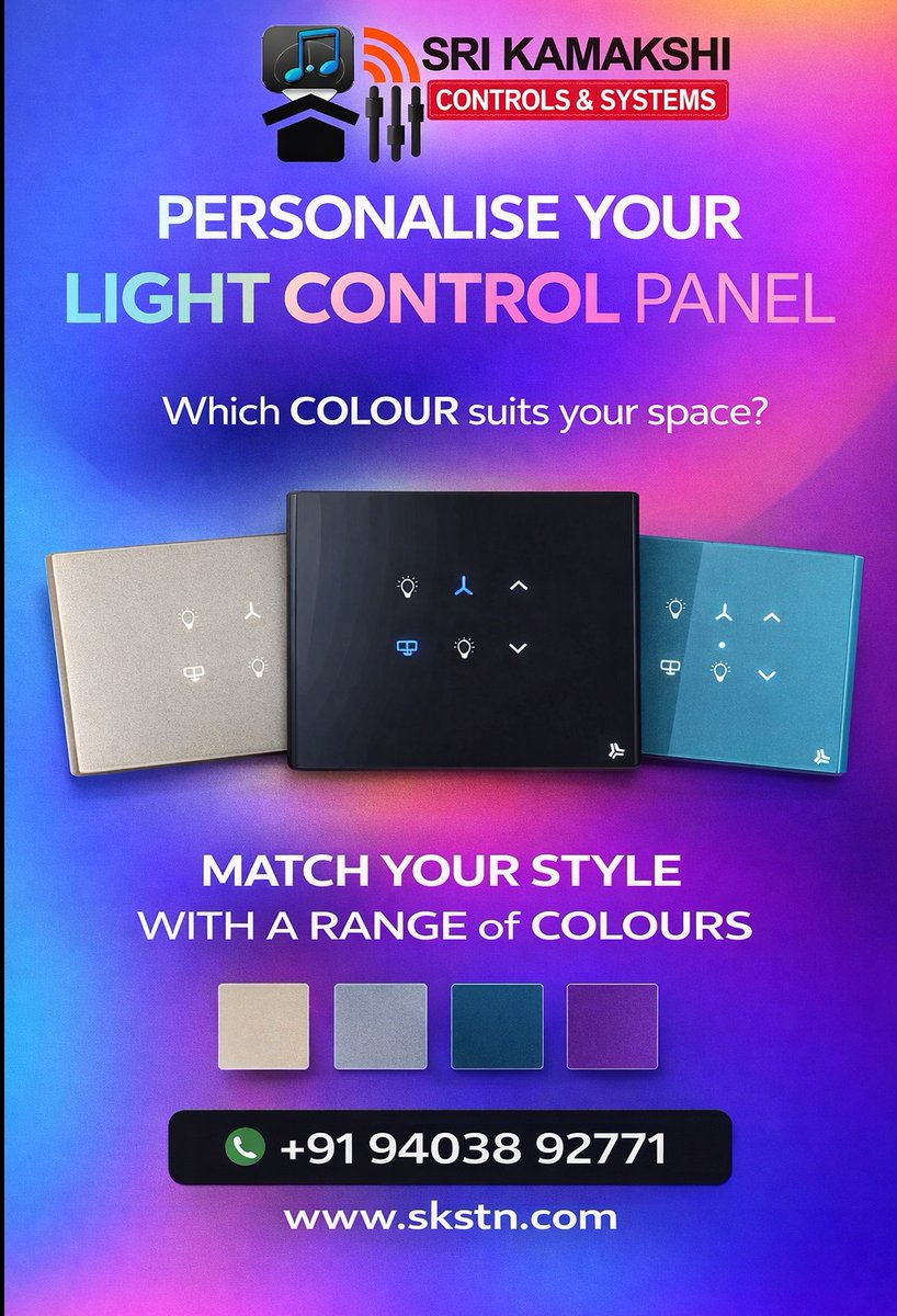 SystemsSri's tweet photo. Smart Touch Switch for Modern Home AutomationSmart touch swi ..For more info visit...https://t.co/EXiiY1DbBd https://t.co/wJYMoSw7ka