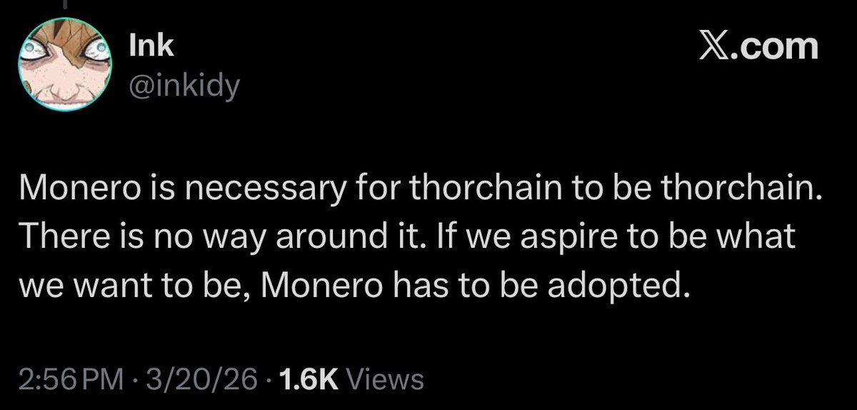 THORChain isn’t <a href="/THORChain/">THORChain</a> without Monero

$RUNE 🤝 $XMR