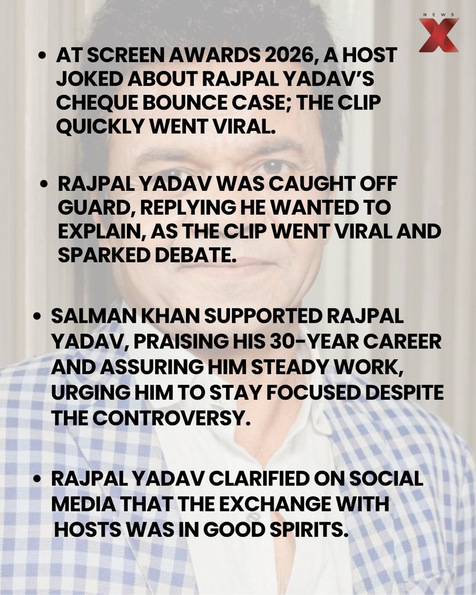 NewsX's tweet image. Actor Salman Khan came out in support of Rajpal Yadav. He said, “Whether the dollar rises or falls, you will continue to get work.”

#RajpalYadav #SalmanKhan #Support #Controversy #ViralVideo #NewsX