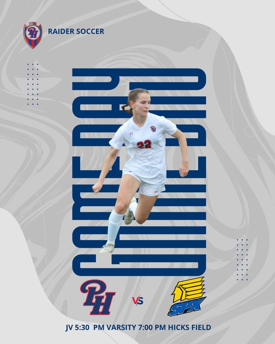 PemHillSoccer's tweet photo. Your Raiders are back in the friendly confines of Hicks field tonight taking on an extremely tough St. Pius X. JV 5:30 V 7:00. Be there and BE LOUD!! #TNG #PhRaiderNation #beatpius https://t.co/DmT3HlCffC