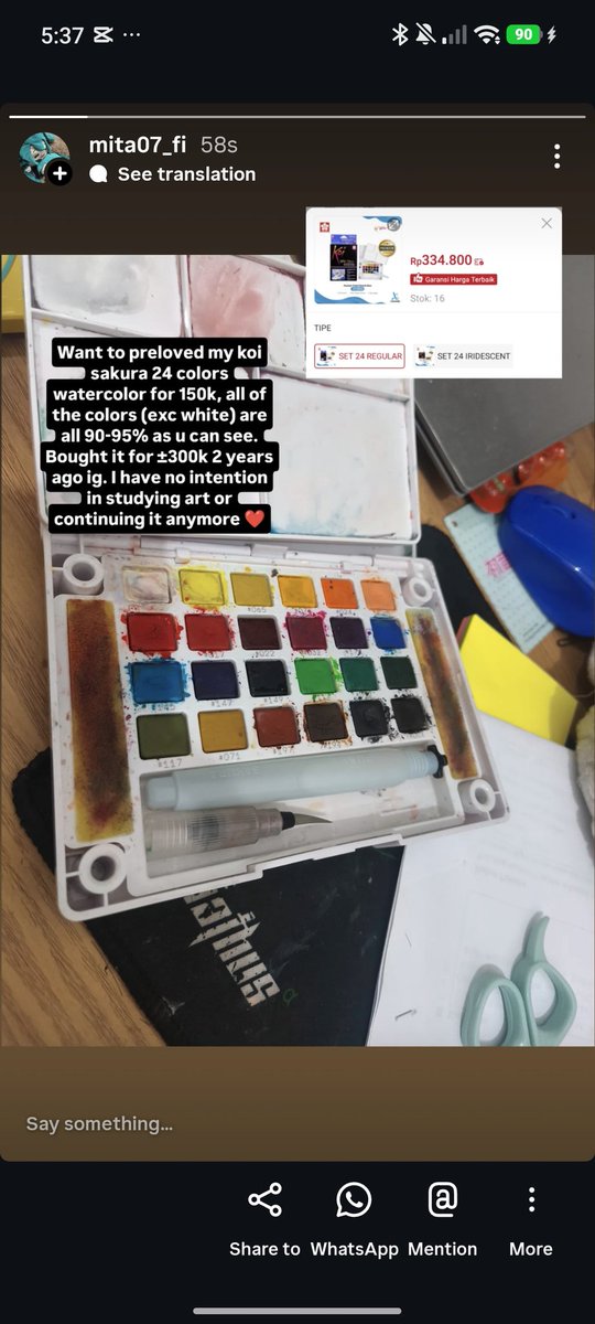 trageqdy's tweet photo. Want to preloved/wts koi sakura watercolor 24 warna 150k exc adm oren https://t.co/z7Sr2PmLuZ