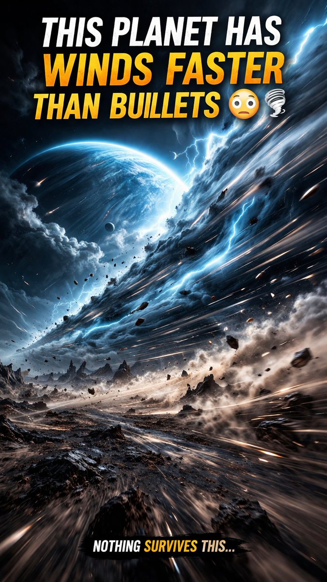 Aryaj28's tweet photo. This Planet Has Winds Faster Than Bullets 😳🌪️

Not storms… not hurricanes…

On this planet, the wind moves faster than bullets.

Watch it on YouTube link 👇 👇 👇 
https://t.co/5axsAMprkX

 #curiosityhubxlovedecode
#space #astronomy #exoplanet #science https://t.co/cEd9m4PSth