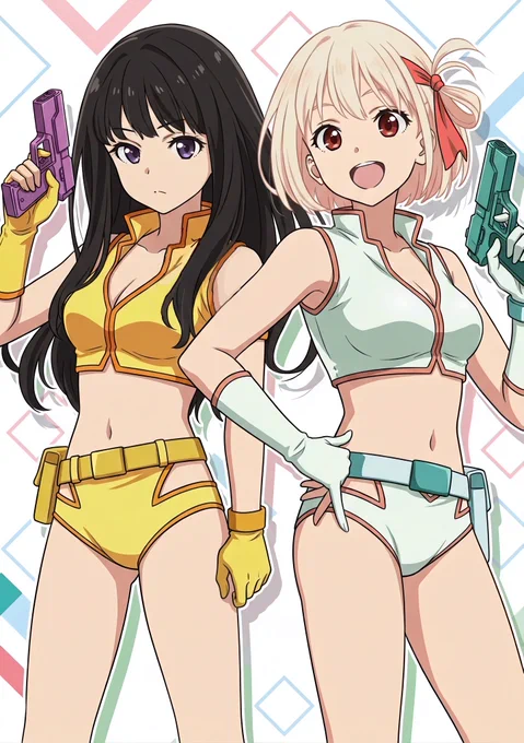 初めてリコリス・リコイルのキービジュアルを見たとき、こういうアニメかと思った #リコリコ #ダーティーペア No suggestive intent.