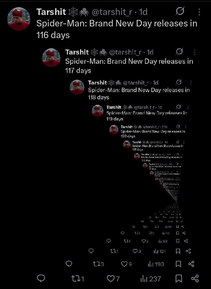 Spider-Man: Brand New Day releases in 115 days