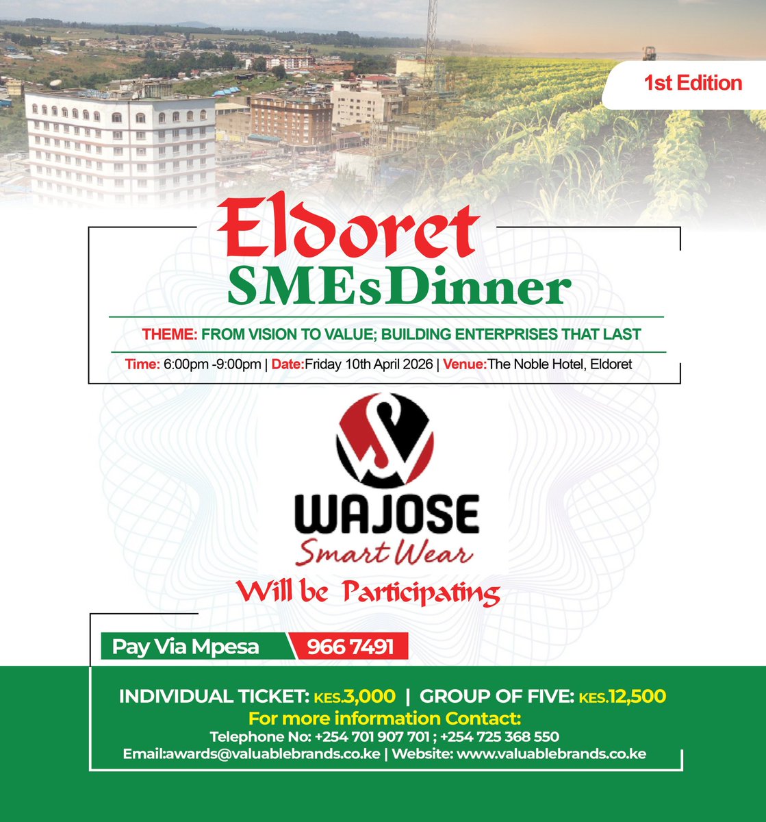 wambani_victor's tweet photo. Join us for the Eldoret SME Dinner happening this 10th April 2026 at the Noble Hotel Eldoret https://t.co/zojhMsGw70