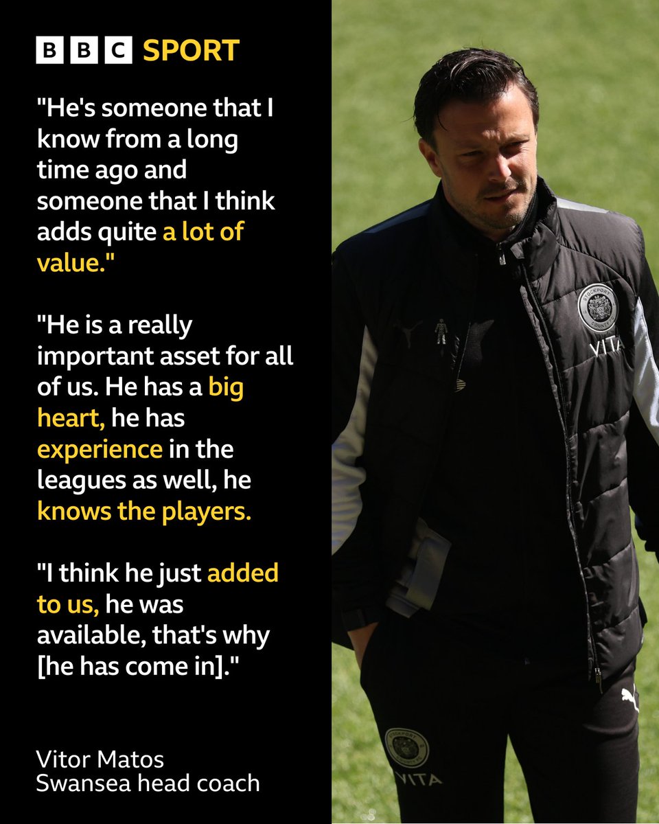 BBCSportWales's tweet image. Vitor Matos says the appointment of Andy Mangan has brought different qualities to his Swansea City coaching staff 🗣️

#BBCFootball #Swans