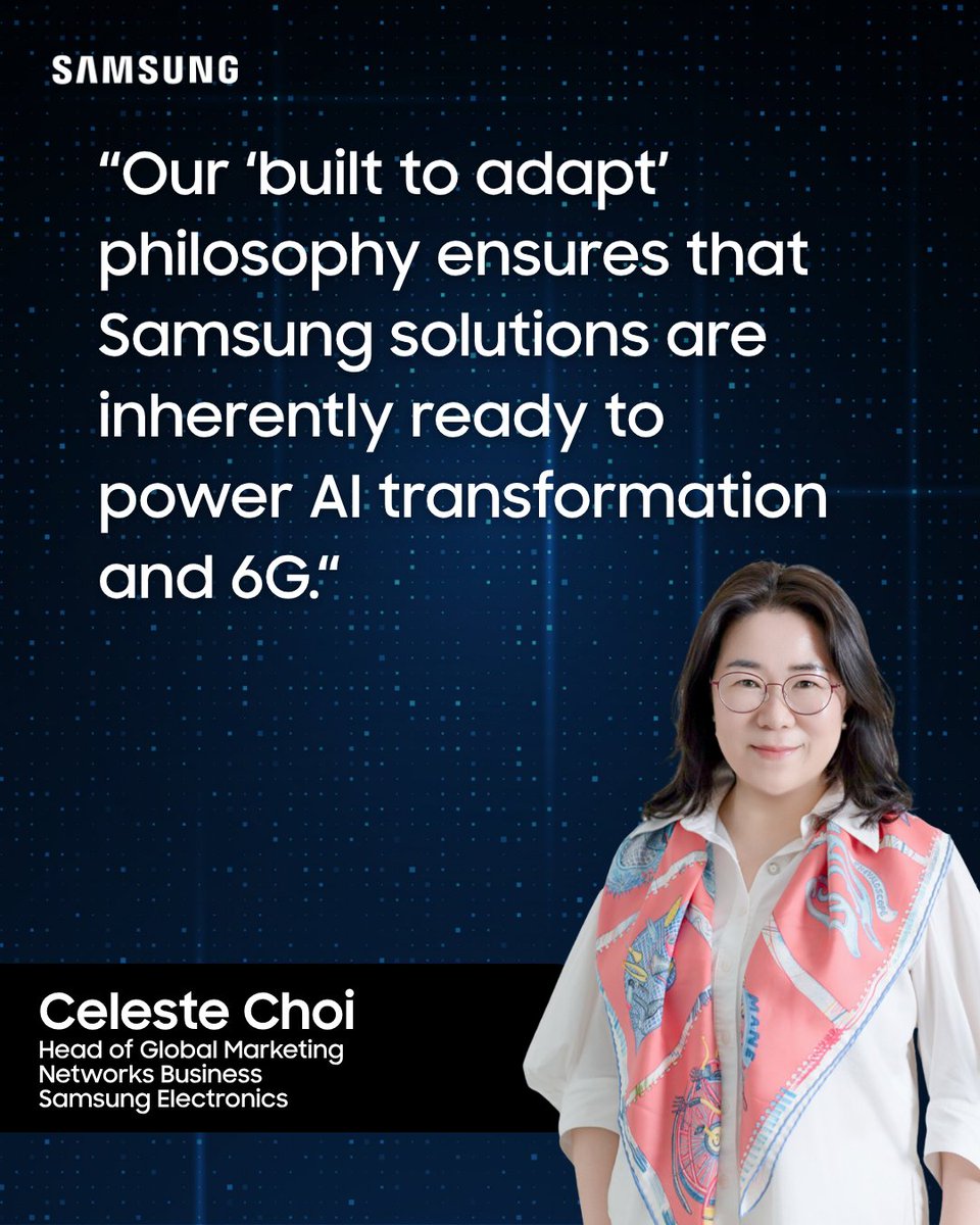 SamsungNetworks's tweet image. #AI is becoming a foundational shift across #telecom networks, requiring #MNOs to integrate it into existing infrastructure, as software-driven architectures enable more adaptive network operations, according to Samsung’s Celeste Choi. samsung.com/global/busines…