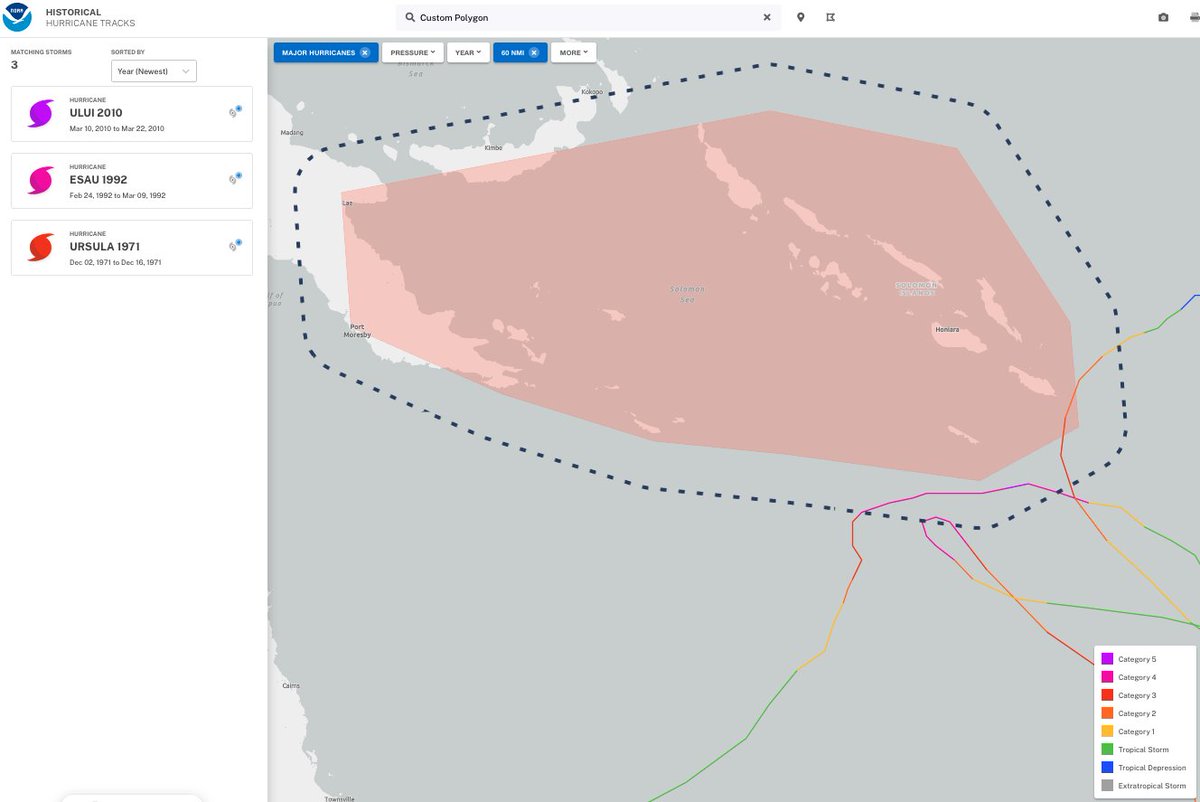 wxjerdman's tweet image. #Tropical Cyclone #Maila is a rare Cat. 3 near the Solomon Islands. 

And, per NOAA's database, it appears to be the only Cat. 3+ in the Solomon Sea, itself, in reliable records dating to 1971. 

🛰️ Image loop: @CIRA_CSU