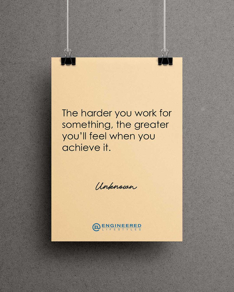 EngLifestyles's tweet image. “The harder you work for something, the greater you’ll feel when you achieve it.” ~ Unknown

Effort builds pride. When you earn it, the reward means more.

#EntrepreneurDrive #WorkForIt #BusinessSuccess #EarnedNotGiven #StayCommitted