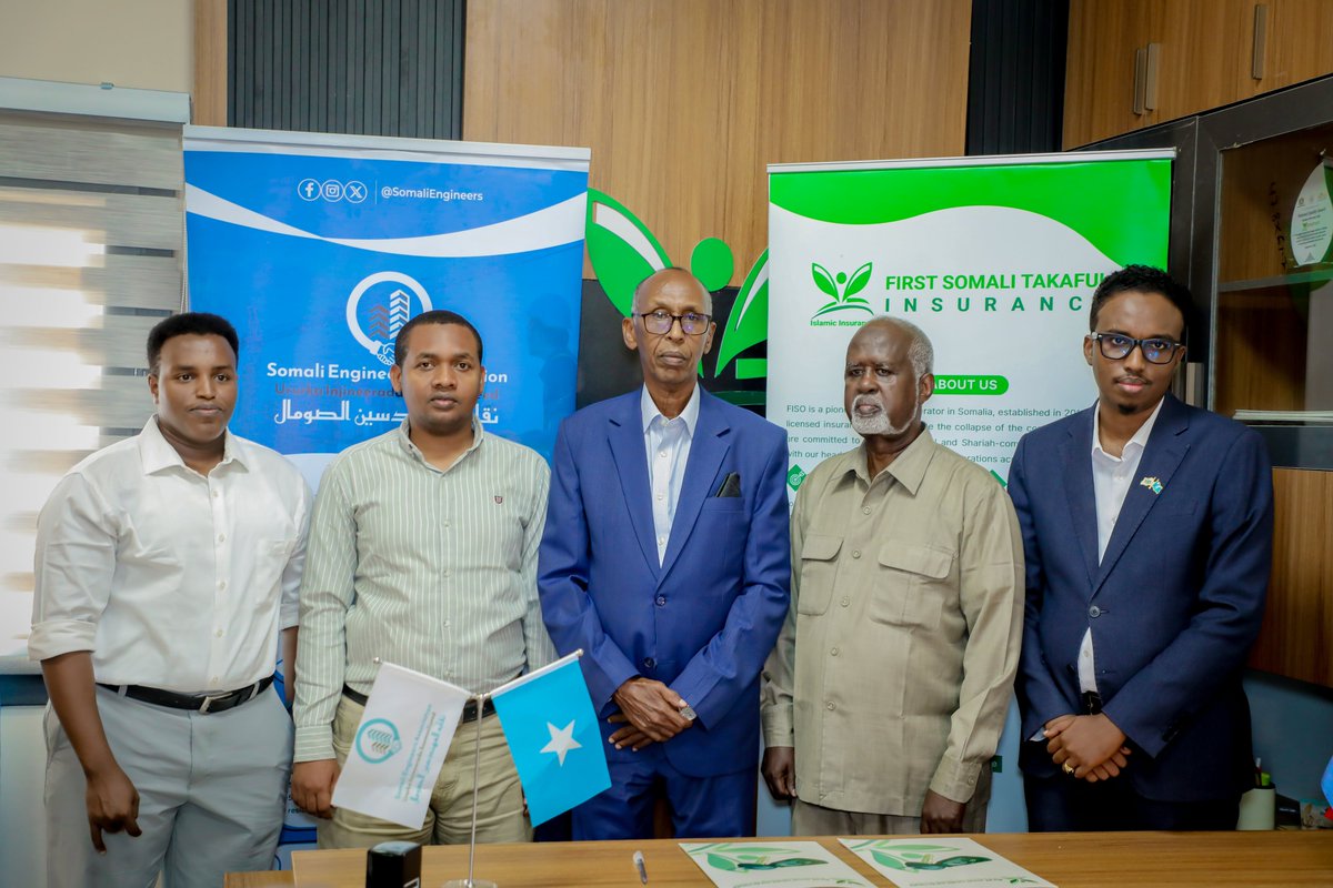 SomaliRe's tweet photo. We’re proud to announce the signing of an MoU between First Somali Takaful Insurance &amp; the Somali Engineers Association (SEA) in Mogadishu🤝

This partnership will deliver tailored insurance solutions, strengthen collaboration, &amp; enhance risk management for engineers in Somalia. https://t.co/YAEIfRLqdy
