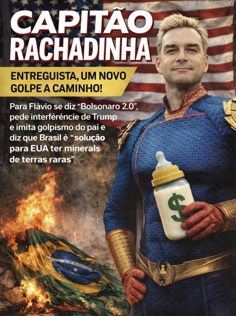ATENÇÃO MILITÂNCIA!

Tag do dia:

FLÁVIO BOLSONARO INIMIGO DO BRASIL 

Flávio se diz 'Bolsonaro 2.0', pede interferência de Trump e imita golpismo do pai e diz que Brasil é "solução para EUA ter minerais de terras raras"