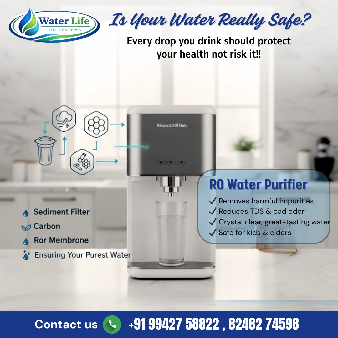 RoWaterlife's tweet image. 💧 WATER LIFE – RO SYSTEMS 🚰
❗ Is Your Water Really Safe?
Every drop you drink should protect your health — not risk it! 💙
✨ Ensure Pure &amp;amp; Safe Drinking Water for Your Family
📞 Contact Us:
+91 99427 58822 | 82482 74598
💙 Drink safe. Live healthy.
#WaterLife #ROSystem