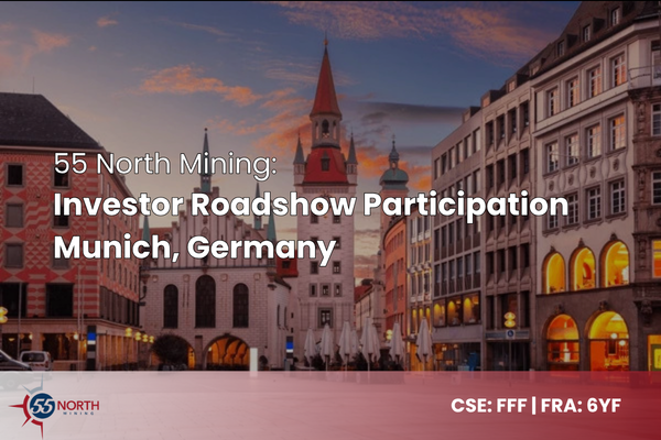 55northmining's tweet photo. 55 North Mining is in Munich today as part of an international investor roadshow where Executive Chairman Bruce Reid will showcase the Last Hope Gold Project to a room of mining investors. We’re excited to expand our global network and connect with both new and existing investors https://t.co/Kxtqaep9YX