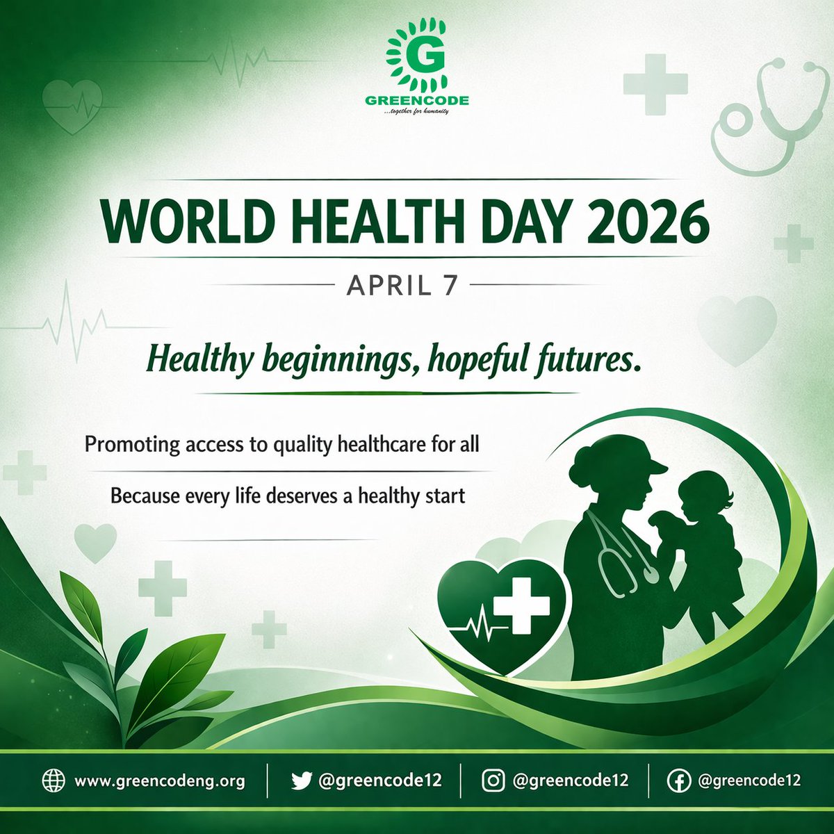 greencode12's tweet photo. On this World Health Day, we raise our voices for those who are unheard, and we stand for a future where no one is left behind in accessing quality healthcare.
Together, let’s continue to advocate, act, and invest in better health systems for our communities. https://t.co/lAoavRMUJ4