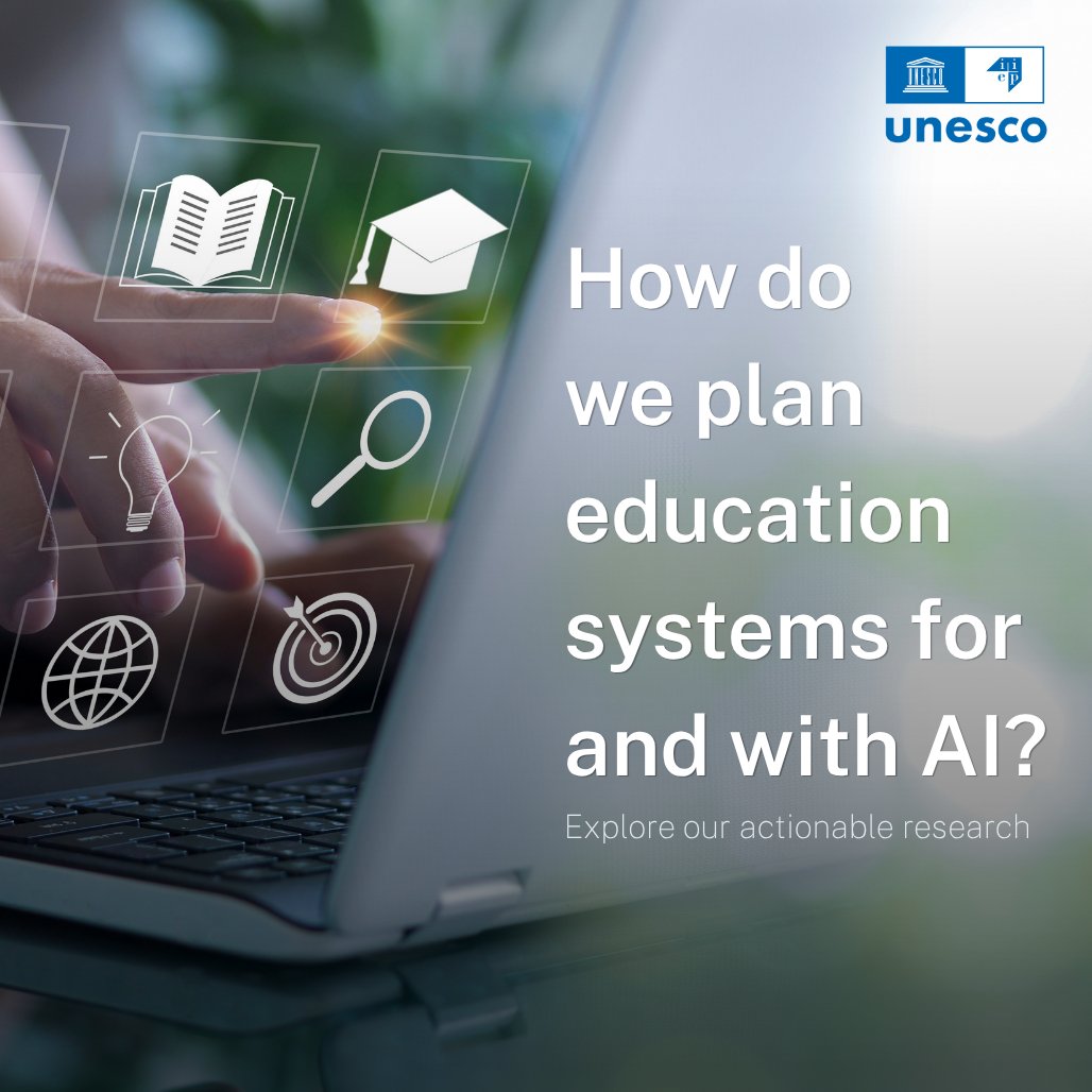 IIEP_UNESCO's tweet photo. In #Edplanning, every actor, incl public administrations, has the responsibility to plan for Artificial Intelligence, just as much as they plan with #AI. 

This ensure that our future with AI serves humanity &amp; the promotion of human rights. 

💡Our work: https://t.co/i2fZNgI0q2 https://t.co/AqG96s7kQl