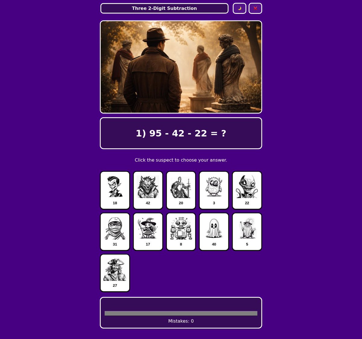 mathgameshero's tweet photo. 🧣 NEW CSI MATH GAME: Statue Scarf Mystery

Someone has wrapped scarves around every statue in the park…
but no one knows who did it.

Your students step in as math detectives to solve the mystery.

Try it here:
https://t.co/7Z2CFJSVw9

Any Math topic Grades 1 - Grades 10. https://t.co/WfttFmVvaK