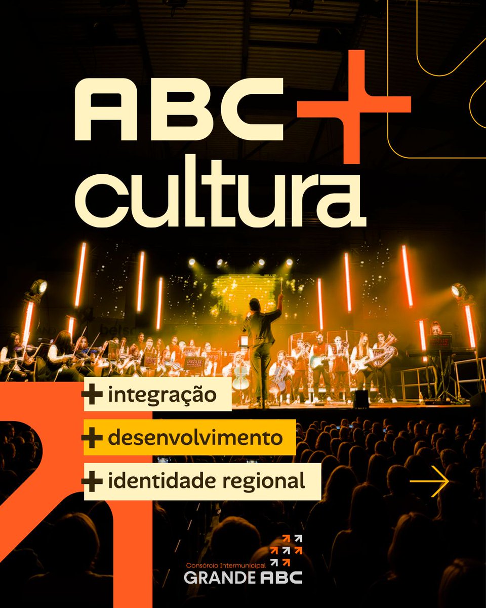 consorcioabc's tweet photo. O ABC + Cultura nasce da união dos sete municípios do Grande ABC para integrar políticas públicas, fortalecer a economia criativa e valorizar a identidade regional. Um programa que conecta territórios, amplia o acesso e transforma a cultura em eixo de desenvolvimento futuro https://t.co/5MyW1Gjqoe