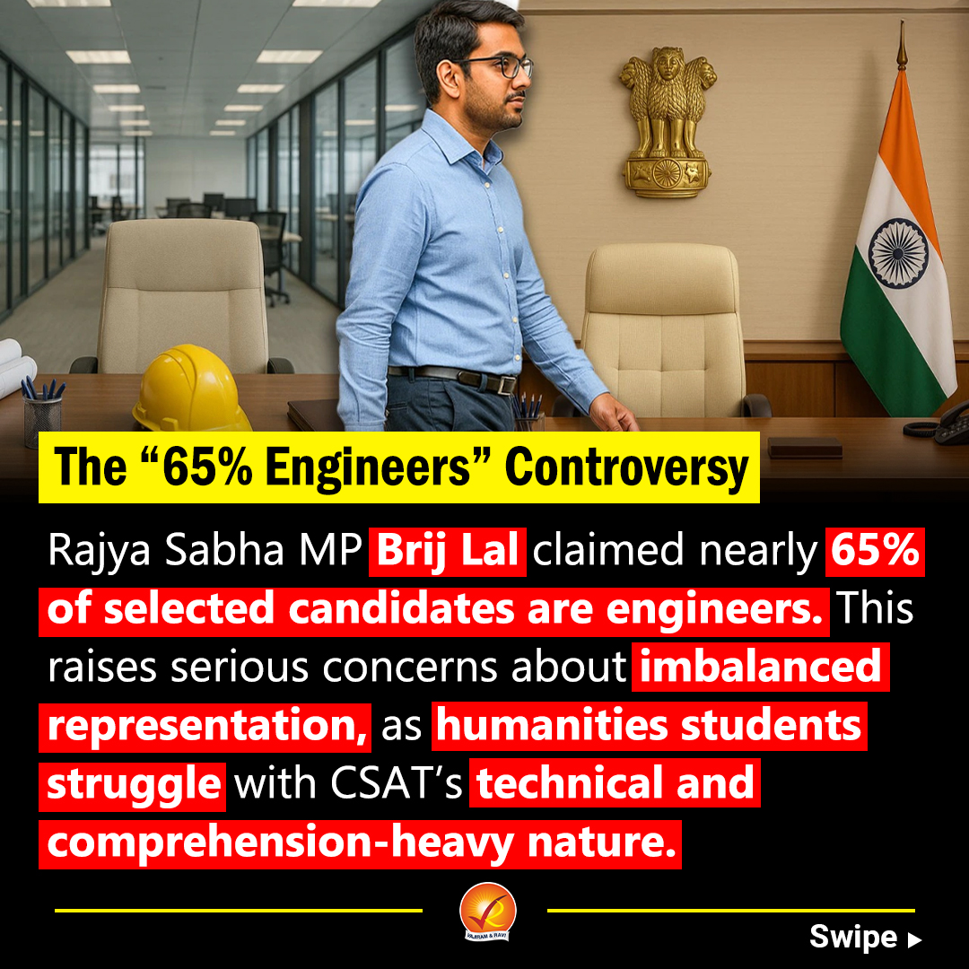 VajiramRavi's tweet image. 🚨 Is CSAT killing diversity in UPSC?

For years, it’s just been a qualifying paper.
But now, it’s at the center of a serious debate.

#UPSC #CSAT #UPSCCurrentAffairs #UPSCPrelims #IASPreparation #UPSC2026 #UPSC2027 #CivilServices #UPSCPreparation #EducationPolicy #UPSCStrategy
