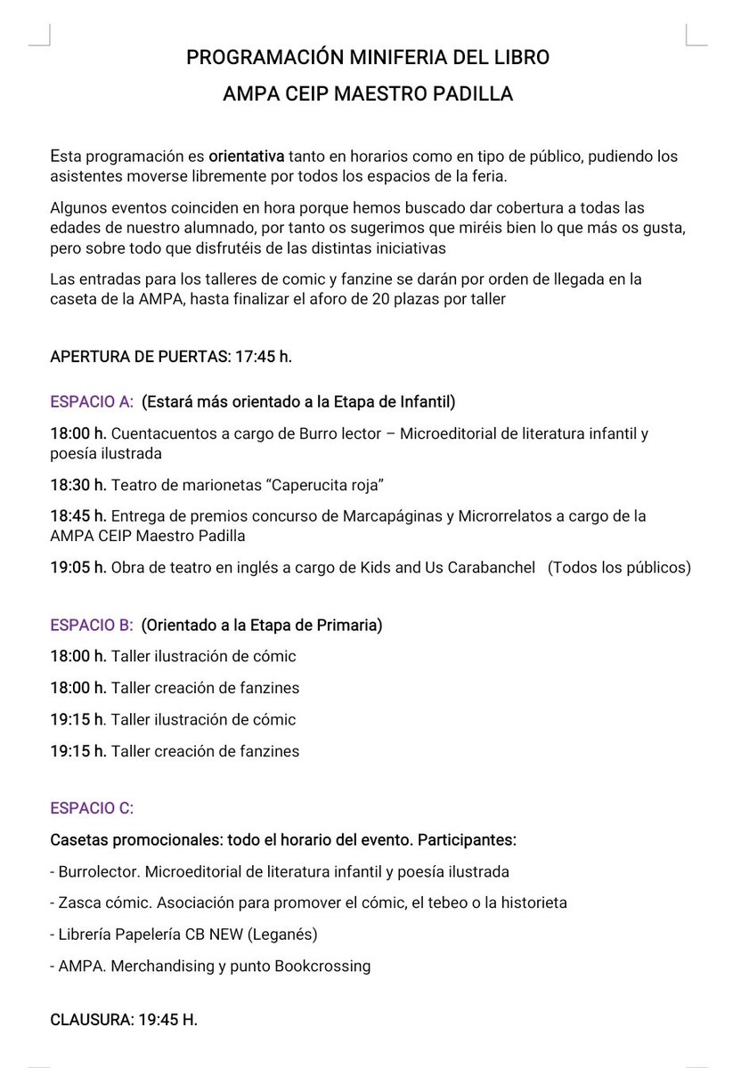 Ampa Ceip Maestro Padilla (@ampamaestro) on Twitter photo 
