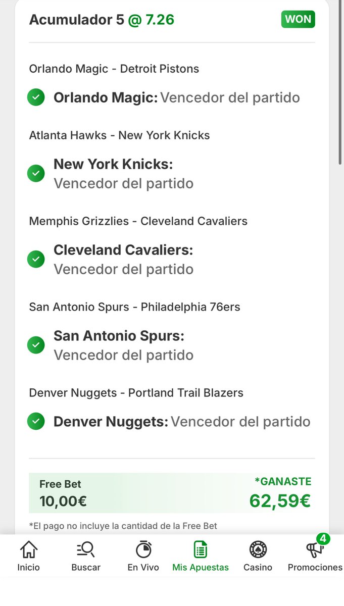 verdazo anoche en la nba cuota 7✅✅