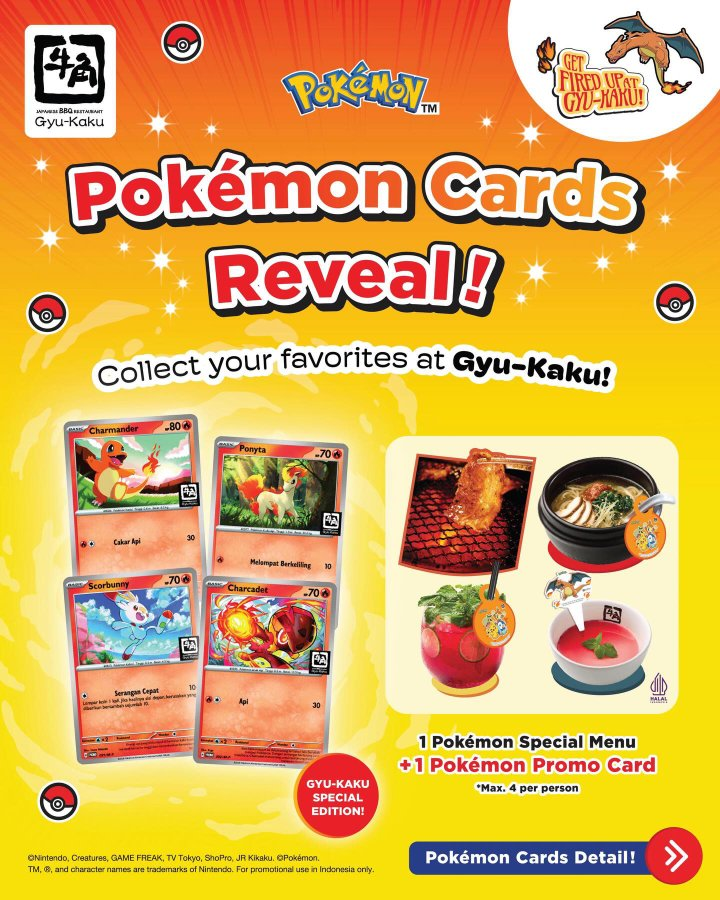 インドネシア牛角（GYU-KAKU）ポケモン30周年コラボ✨ ポケモン