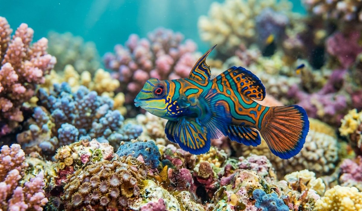 AmericanaWild's tweet image. Tweet:

A burst of cosmic color beneath the waves. The Mandarin Fish is nature's own psychedelic masterpiece. 🎨🐟✨

​#MandarinFish #MarineLife #OceanLife