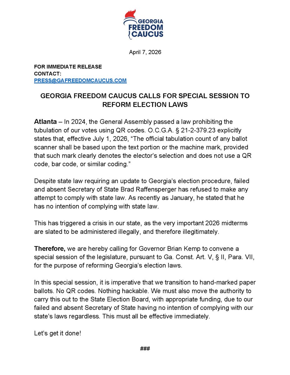 Georgia Freedom Caucus tweet media