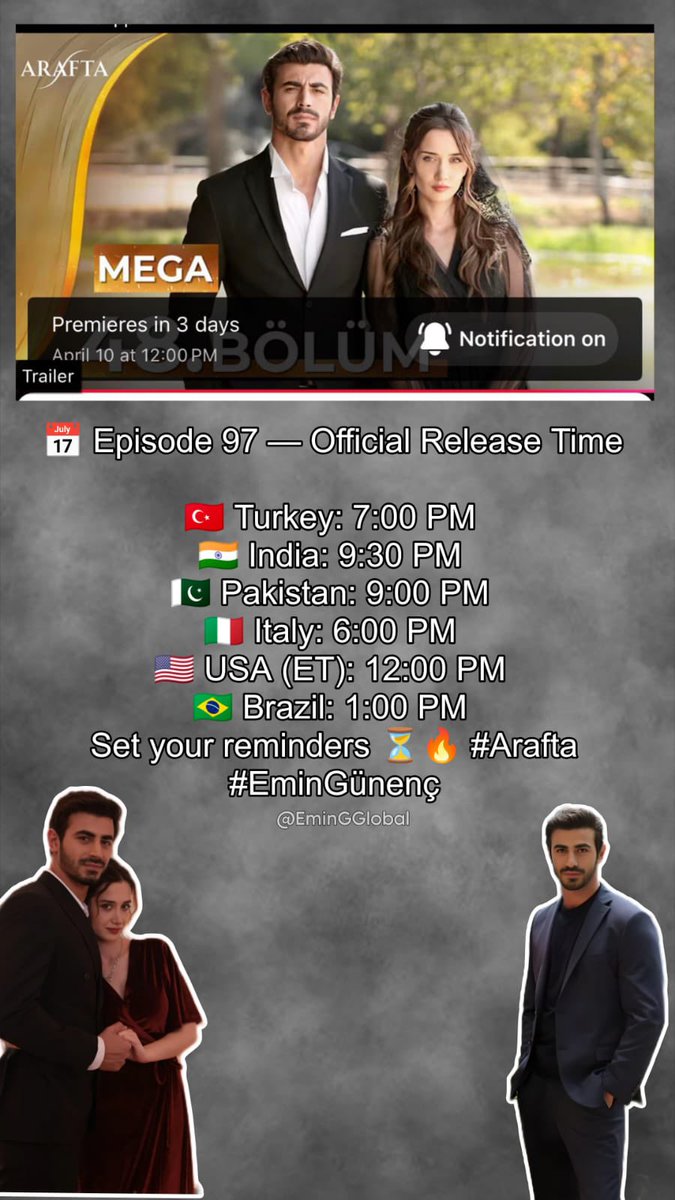 EminGGlobal's tweet image. 🚨 FINALLY WE HAVE THE FRAGMAN 🚨

🆕 Arafta Episode 97

WE WAITED FOR THIS 😭🔥

Episode 97 premieres soon… set your reminders ⏳

#EminGünenç #Arafta #MerTeş #Ilsudemircii