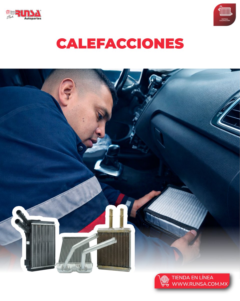 RunsaAutopartes's tweet image. Calefacciones con calidad de equipo original. 

#Calefacciones #Runsa #MantenimientoAutomotriz #ServicioAutomotriz #TallerAutomotriz #RefaccionesParaAuto