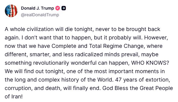 MontadharN's tweet photo. A civilisation over 5,000 years old is now being threatened by a deranged, narcissistic, child-abusing contractor, a hollow figure whose entire vocabulary barely exceeds ten words.
This may well stand as one of the most disgraceful, vile, and degrading chapters in human history. https://t.co/7ty7Hoc2mB