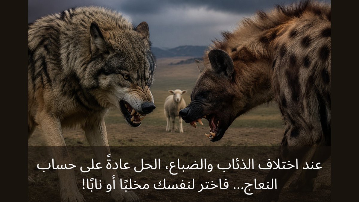 عند اختلاف الذئاب والضباع، الحل يكون على حساب النعاج... فاختر لنفسك مخلبًا أو نابًا!