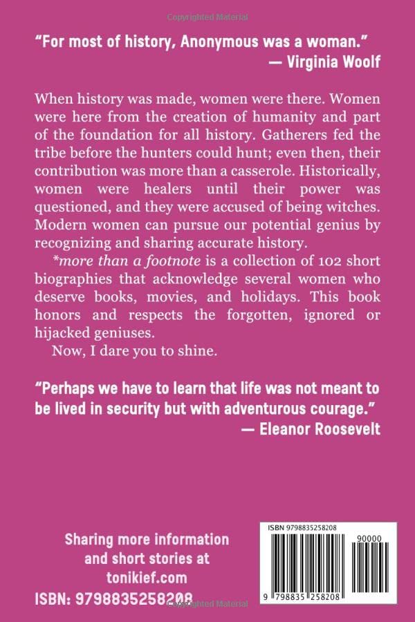 newbooksy's tweet image. If men made history… women did too.

More than a Footnote by @tonikayk1 shines light on the women who were never just side notes.

👉 amazon.com/dp/B0B37R8S3H/

#History #WomenWhoLead #Books #2154