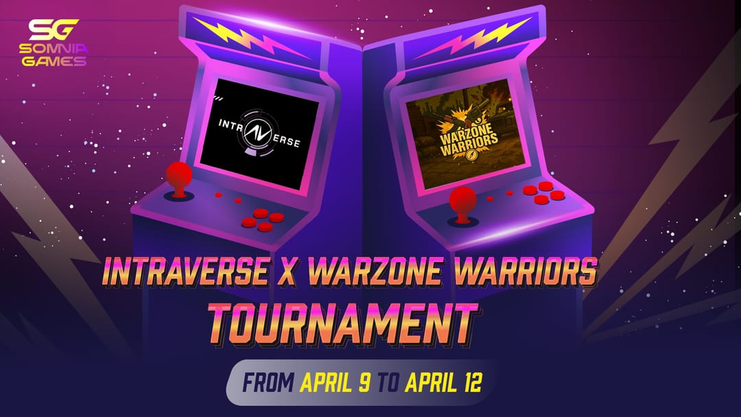 somniaGames_'s tweet image. It’s almost time for the @intraVerse_Game x @Warzone_somi Tournament 🔫

From April 9 to April 12, play Warzone Warriors on the Intraverse platform and climb the leaderboard!

There’s a prize pool of $800+ waiting for the best players 🏆