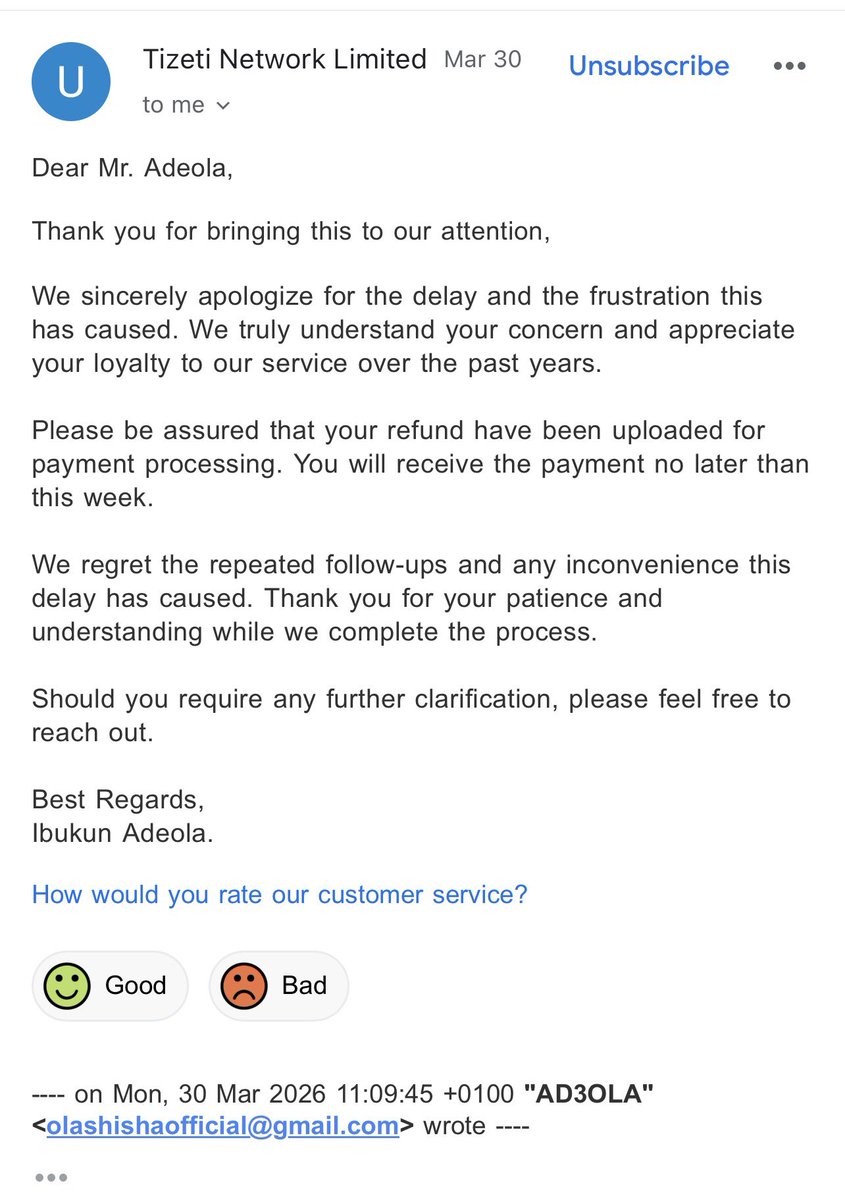 AD3OLA_om's tweet photo. @wifisupport1 @tizeti My DMs are open. Please resend so we can resolve this. https://t.co/j6mZndOHXE