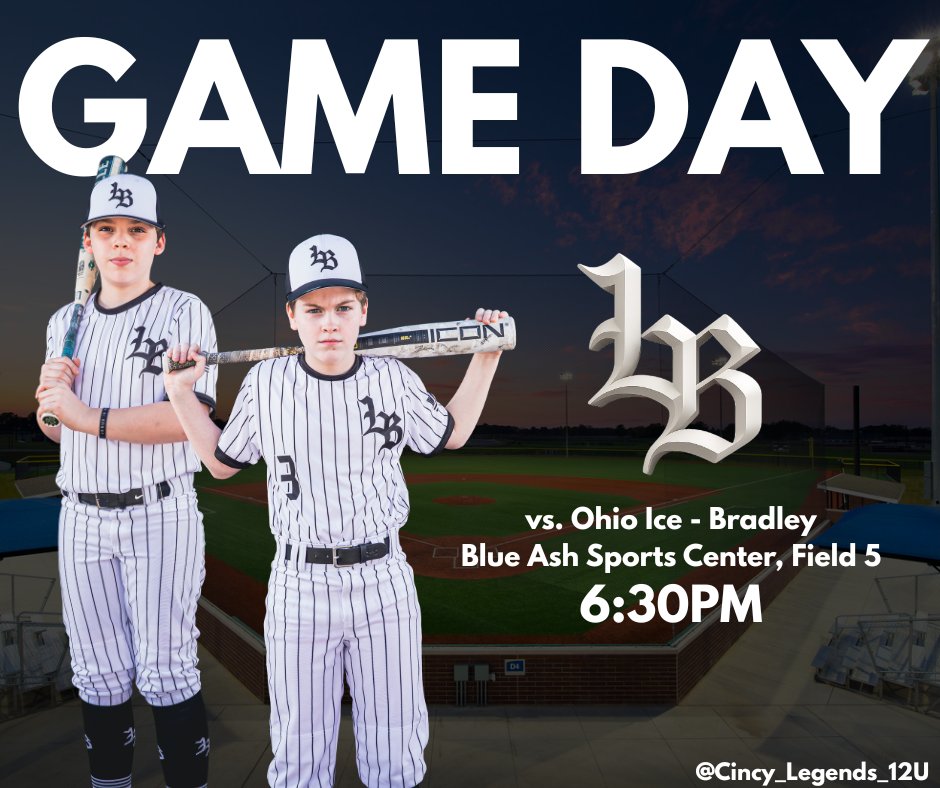 Legends13U's tweet photo. GAME DAY 

First weekday game today against Ohio Ice - Bradley at Blue Ash Sports Center — Field 5.

Game time: 6:30PM https://t.co/XlZmTiL11x