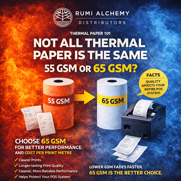 KASIpromotions's tweet photo. 🔥 Not all thermal paper is created equal.
65 GSM = clearer prints, longer life, fewer problems
AND lower cost per print meter.🧾💼

Protect your POS. Protect your profits.
📲 Make the smarter choice today. https://t.co/Rrai2WibY2