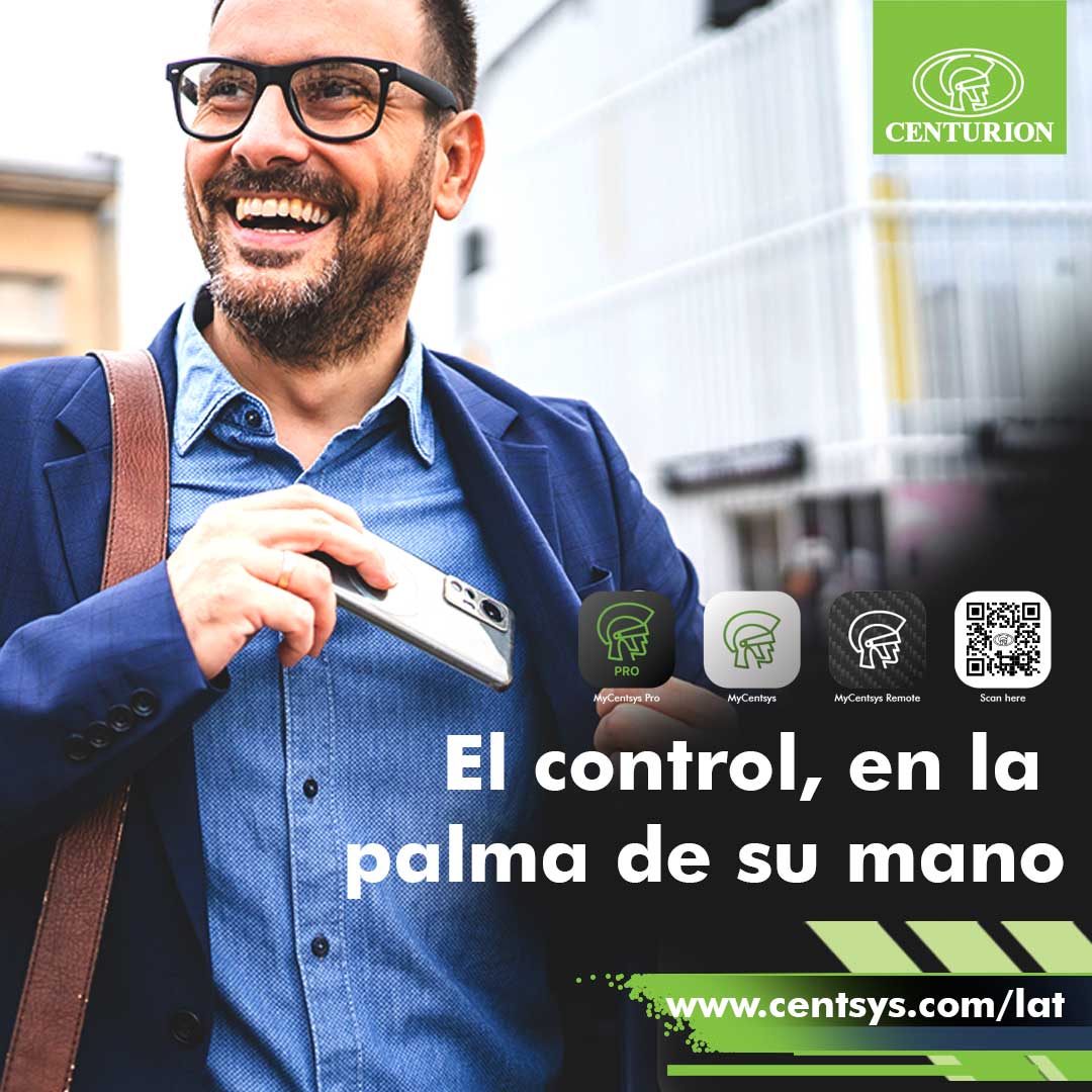 CentSys_Es's tweet photo. 𝗠𝘆𝗖𝗲𝗻𝘁𝘀𝘆𝘀: 𝗖𝗼𝗻𝘁𝗿𝗼𝗹 𝘁𝗼𝘁𝗮𝗹. 𝗦𝗶𝗲𝗺𝗽𝗿𝗲 𝗮𝗹 𝗮𝗹𝗰𝗮𝗻𝗰𝗲.

La nueva aplicación móvil MyCentsys, diseñada como la herramienta principal para el usuario final, permite gestionar el acceso de forma segura, con funciones clave de administración y control remoto, todo desde el teléfono, en cualquier momento y lugar.

SMΔRT+ comienza aquí.

Conoce más en el enlace del primer comentario.

#CENTURION #MyCentsys #AplicaciónDePortones #ControlInteligente #AutomatizaciónDePortones